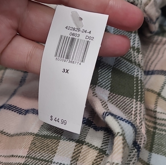 Old Navy 3X long sleeve flannel NWOT - Picture 5 of 6
